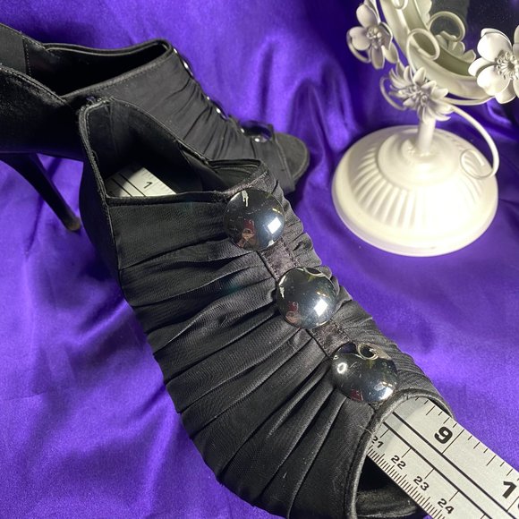 📌Joey Open Toe Black High Heel Pumps